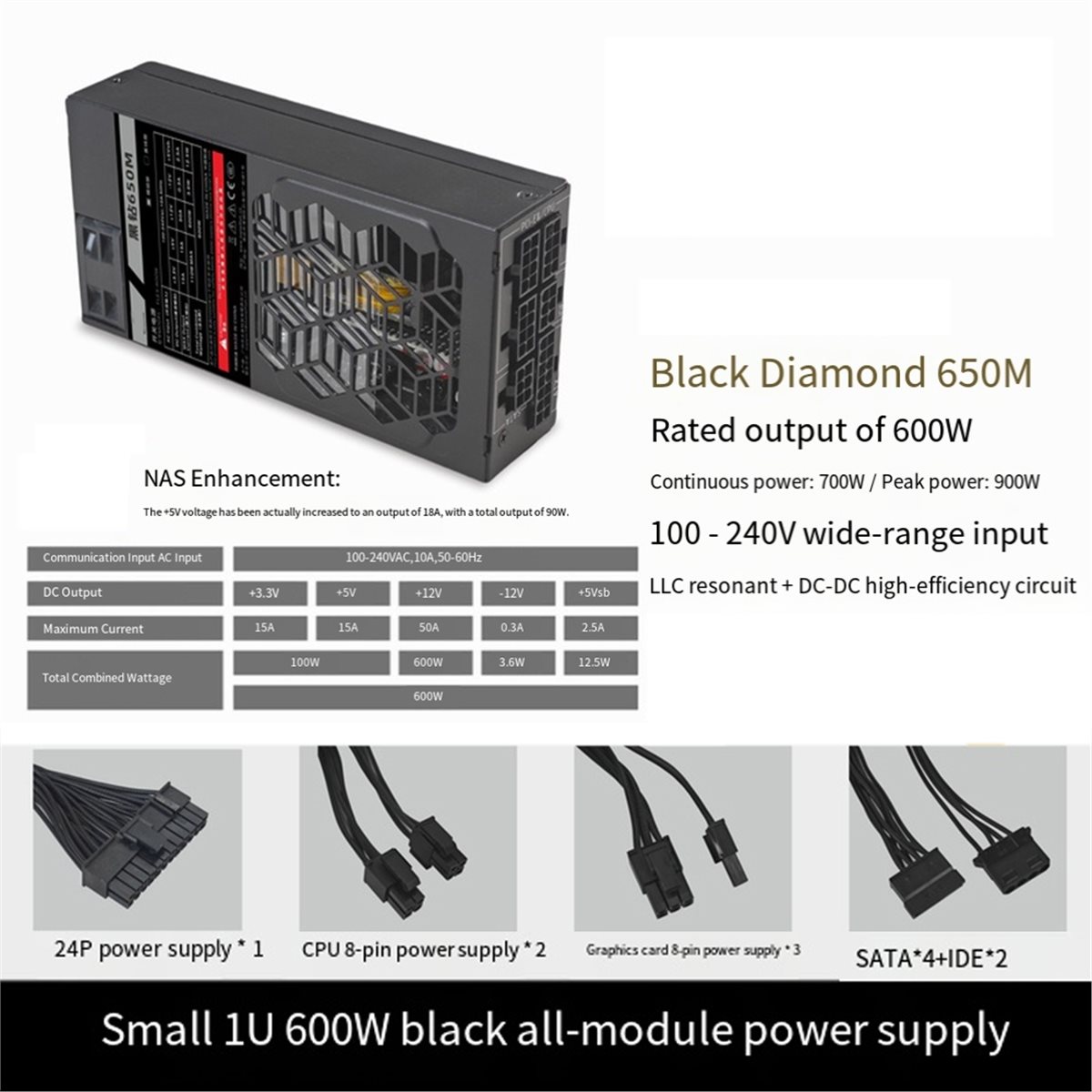 Flex Atx Power Supply 600W 1U - Fuente de alimentación modular A14G Flex