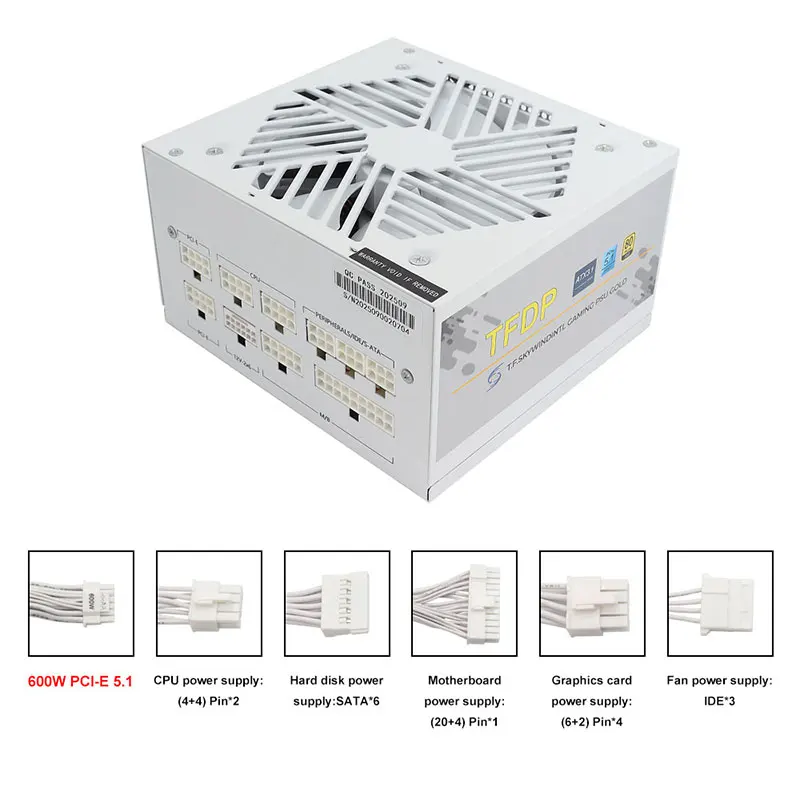 Power Supply 750W - Fuente de alimentación Modular completa blanca