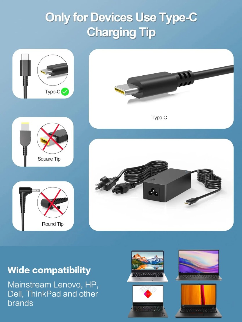 Cargador USB-C de 65W para por - Pc Power Supply reseña y precio